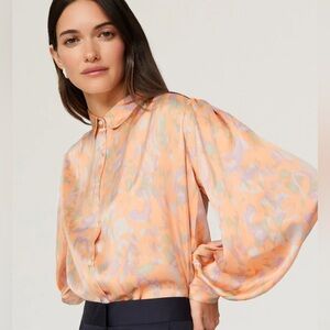 Maje Cifalisa Peter Pan Collar long sleeve button down blouse Shirt